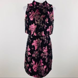 Gorgeous Pink, Gold & Black Brocade Mad Men Topshop Dress Size 6 USA Retail $89